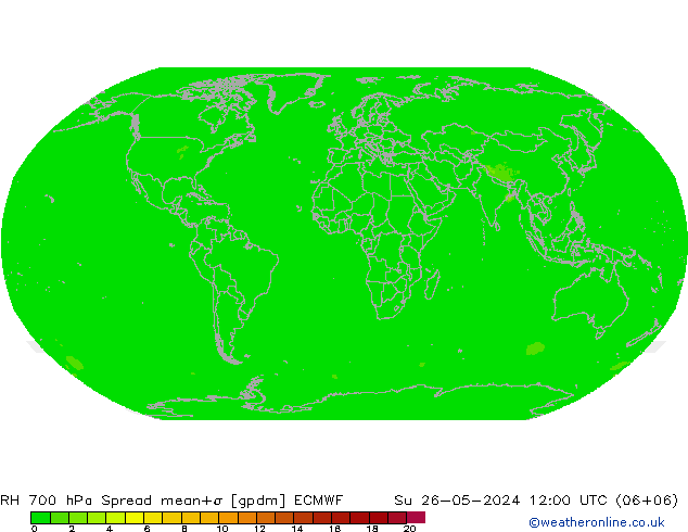 RH 700 hPa Spread ECMWF dom 26.05.2024 12 UTC