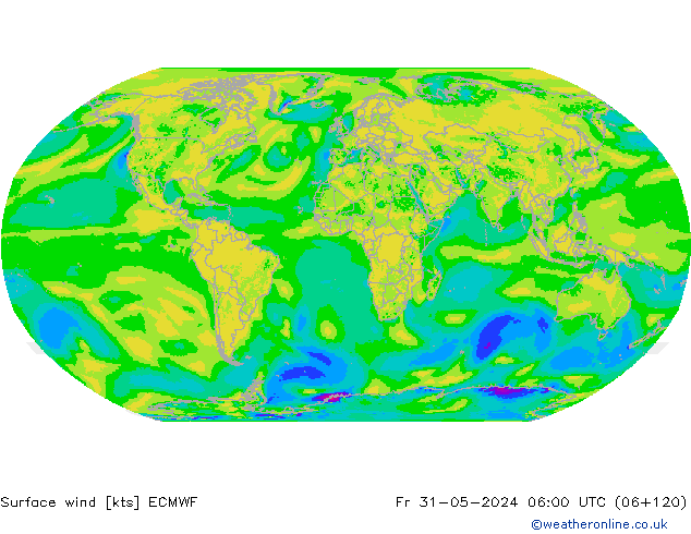 ветер 10 m ECMWF пт 31.05.2024 06 UTC