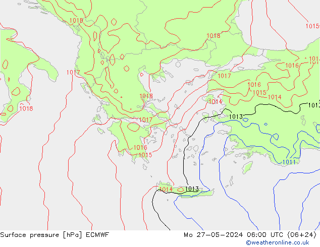 pression de l'air ECMWF lun 27.05.2024 06 UTC