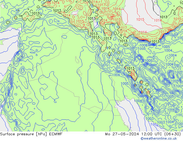 Bodendruck ECMWF Mo 27.05.2024 12 UTC