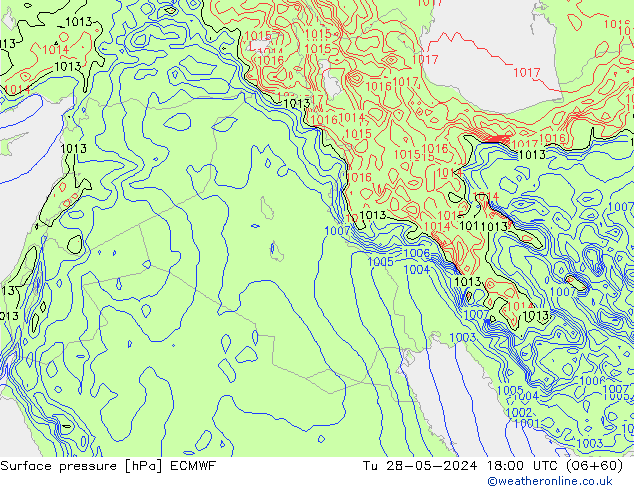 Luchtdruk (Grond) ECMWF di 28.05.2024 18 UTC