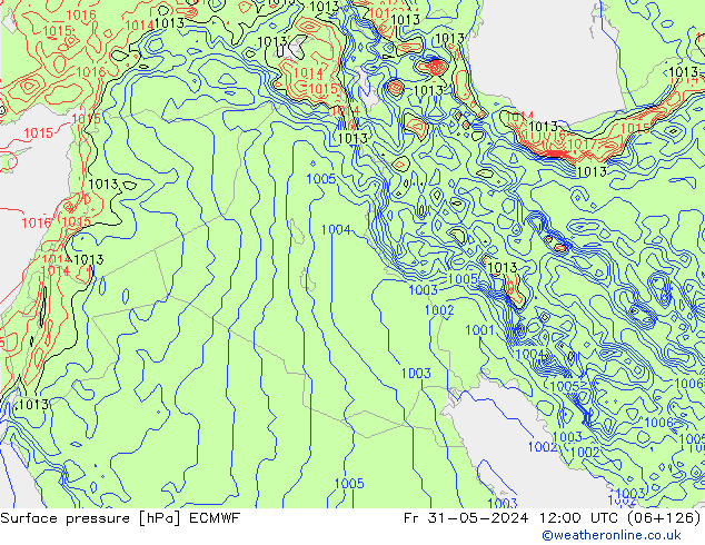 Surface pressure ECMWF Fr 31.05.2024 12 UTC