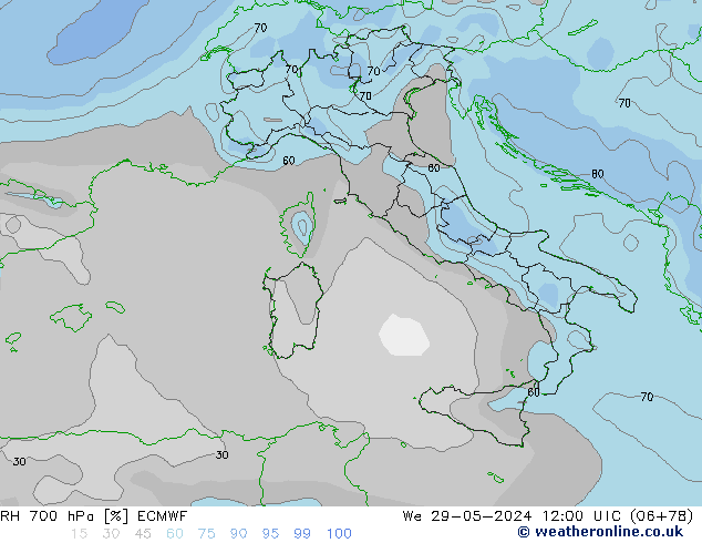 RV 700 hPa ECMWF wo 29.05.2024 12 UTC