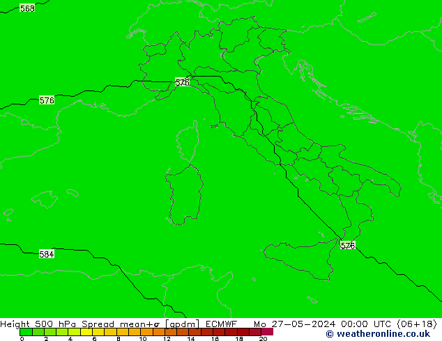 Height 500 hPa Spread ECMWF Mo 27.05.2024 00 UTC