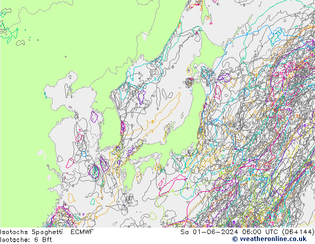 Isotachs Spaghetti ECMWF So 01.06.2024 06 UTC