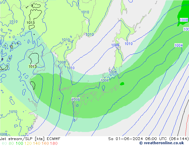 Courant-jet ECMWF sam 01.06.2024 06 UTC