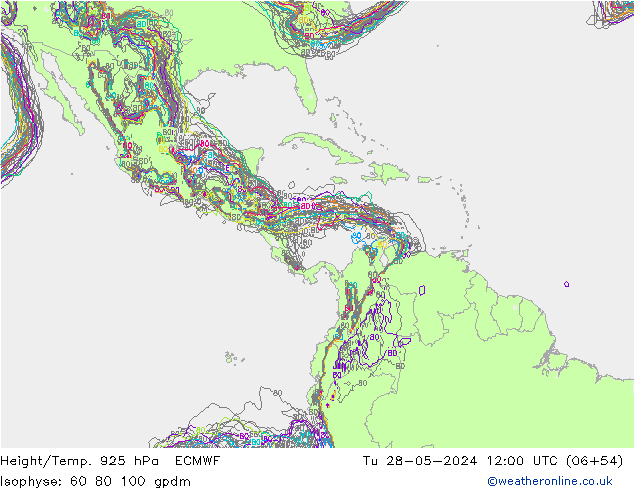 Géop./Temp. 925 hPa ECMWF mar 28.05.2024 12 UTC