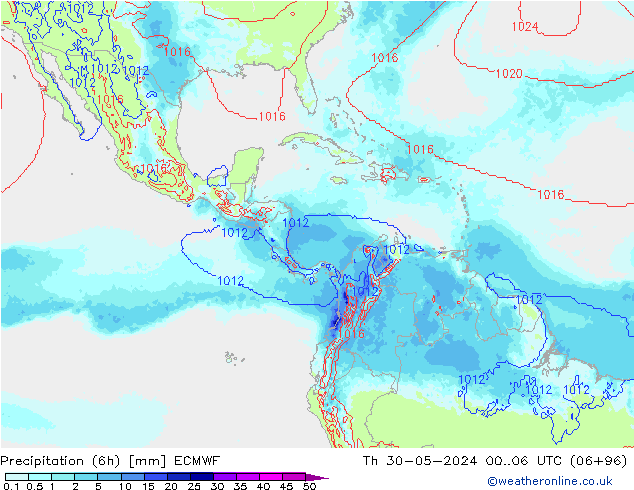 opad (6h) ECMWF czw. 30.05.2024 06 UTC