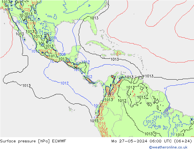 Surface pressure ECMWF Mo 27.05.2024 06 UTC