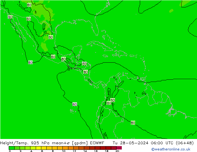 Height/Temp. 925 hPa ECMWF Tu 28.05.2024 06 UTC