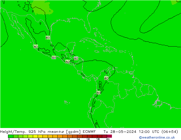 Géop./Temp. 925 hPa ECMWF mar 28.05.2024 12 UTC