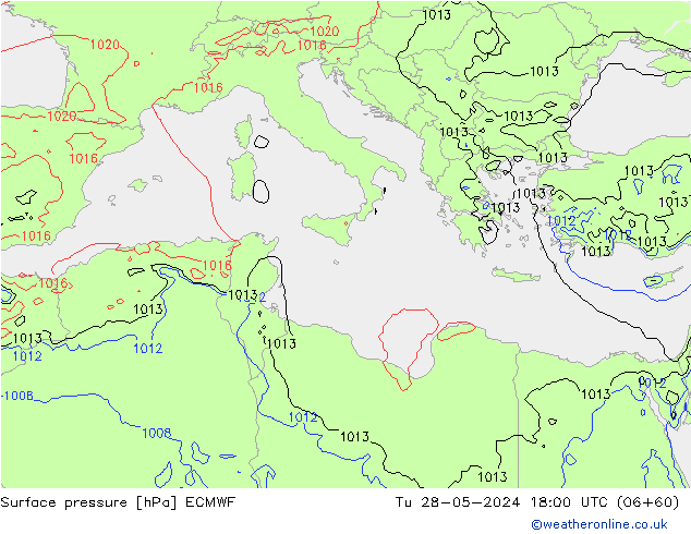 приземное давление ECMWF вт 28.05.2024 18 UTC