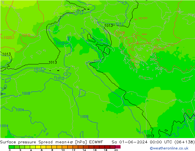 ciśnienie Spread ECMWF so. 01.06.2024 00 UTC