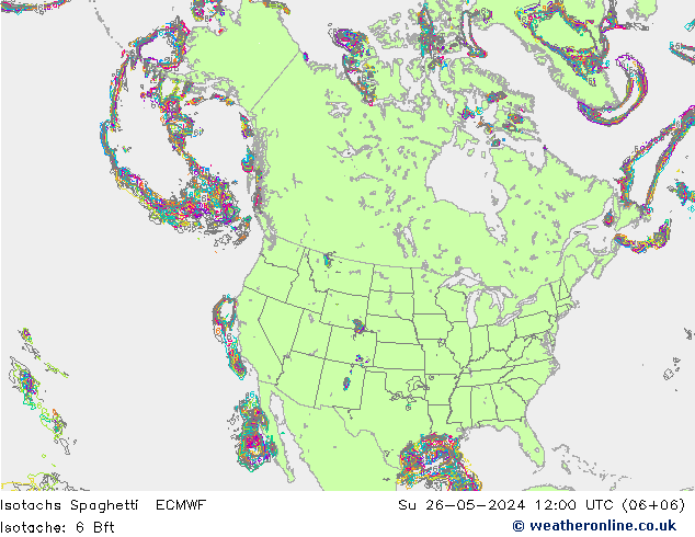 Isotachen Spaghetti ECMWF So 26.05.2024 12 UTC