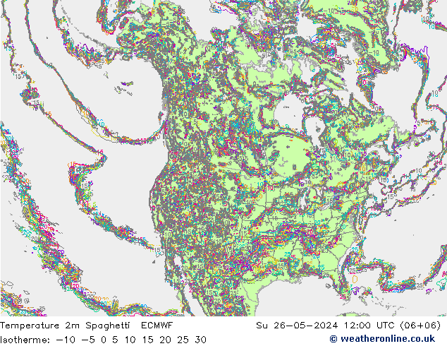 Temperaturkarte Spaghetti ECMWF So 26.05.2024 12 UTC