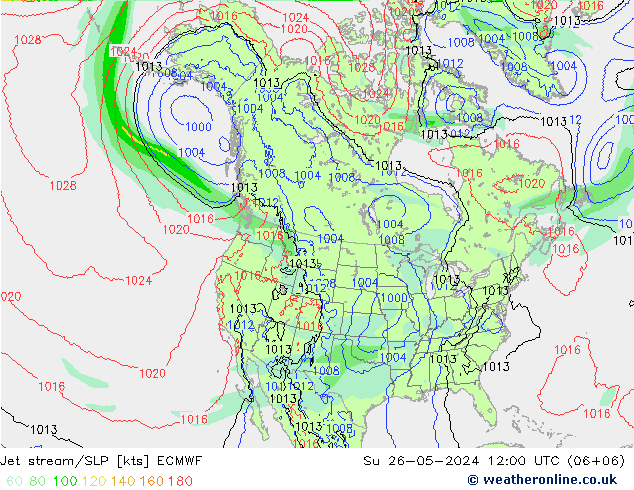 Corrente a getto ECMWF dom 26.05.2024 12 UTC