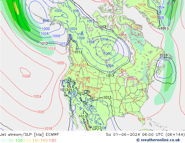 Corrente a getto ECMWF sab 01.06.2024 06 UTC