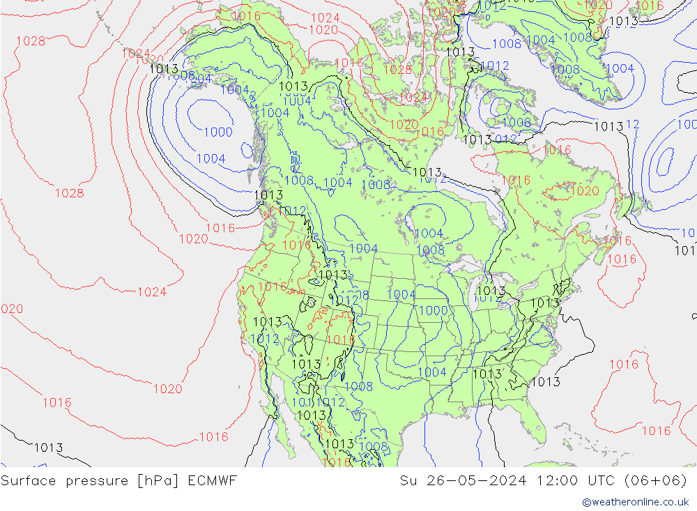 Bodendruck ECMWF So 26.05.2024 12 UTC