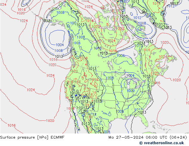 pression de l'air ECMWF lun 27.05.2024 06 UTC