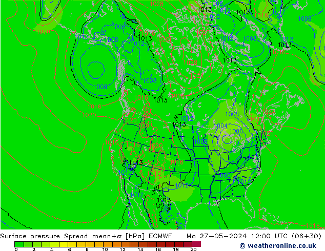 Yer basıncı Spread ECMWF Pzt 27.05.2024 12 UTC