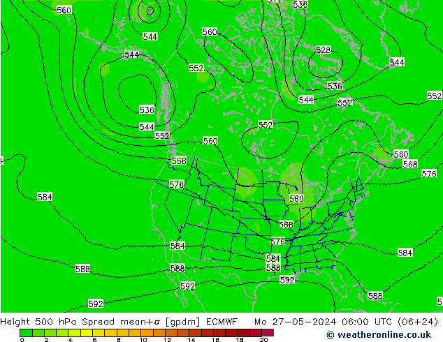 Height 500 hPa Spread ECMWF Po 27.05.2024 06 UTC