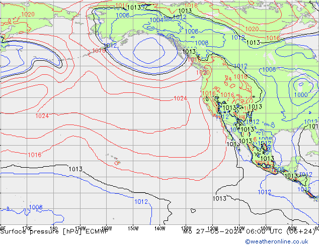 ciśnienie ECMWF pon. 27.05.2024 06 UTC