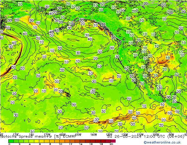 Isotachs Spread ECMWF dom 26.05.2024 12 UTC