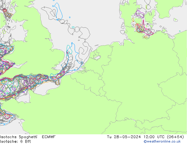 Eşrüzgar Hızları Spaghetti ECMWF Sa 28.05.2024 12 UTC