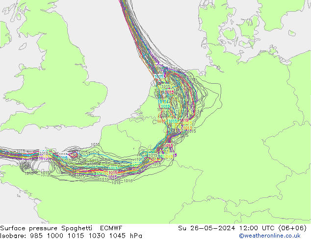 Bodendruck Spaghetti ECMWF So 26.05.2024 12 UTC