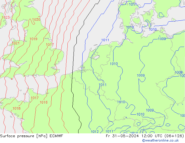 ciśnienie ECMWF pt. 31.05.2024 12 UTC