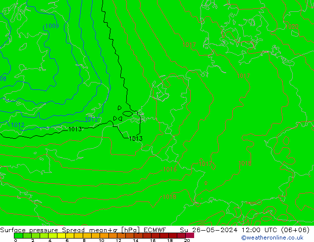 pression de l'air Spread ECMWF dim 26.05.2024 12 UTC