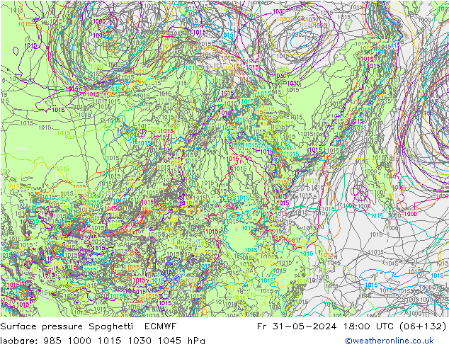 Yer basıncı Spaghetti ECMWF Cu 31.05.2024 18 UTC