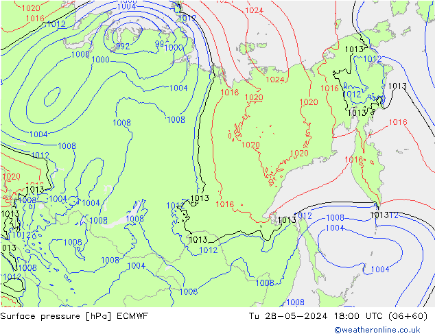 ciśnienie ECMWF wto. 28.05.2024 18 UTC