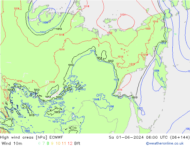 High wind areas ECMWF sab 01.06.2024 06 UTC
