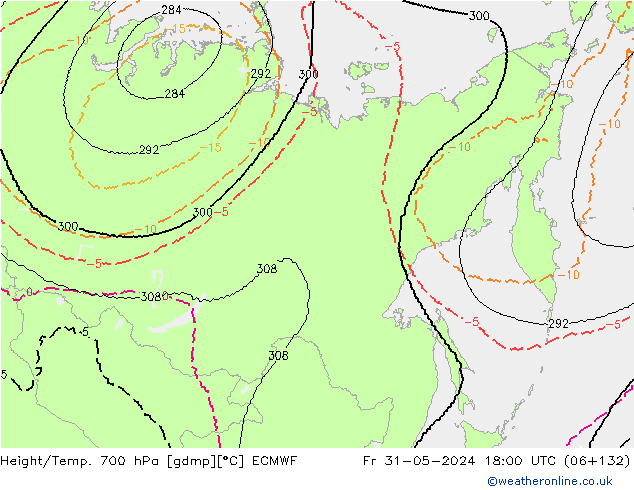 Yükseklik/Sıc. 700 hPa ECMWF Cu 31.05.2024 18 UTC