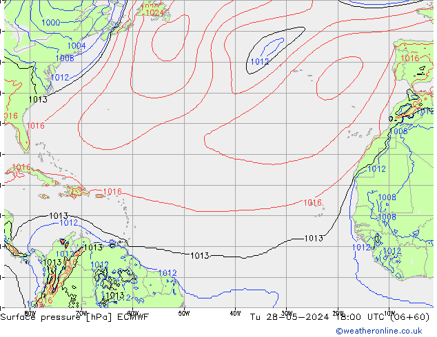 ciśnienie ECMWF wto. 28.05.2024 18 UTC