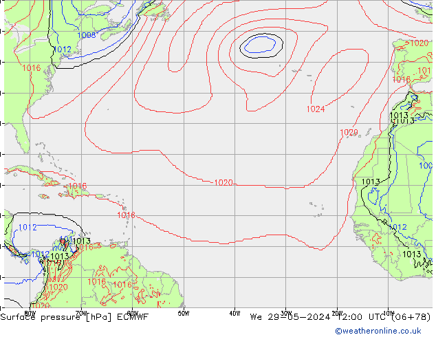 Yer basıncı ECMWF Çar 29.05.2024 12 UTC