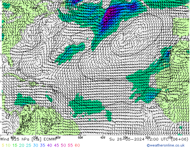 Vento 925 hPa ECMWF Dom 26.05.2024 12 UTC