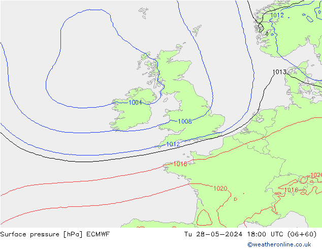 Surface pressure ECMWF Tu 28.05.2024 18 UTC