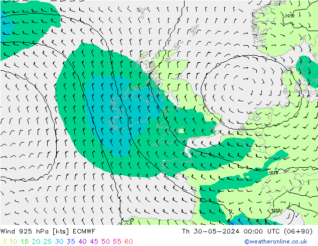 Rüzgar 925 hPa ECMWF Per 30.05.2024 00 UTC