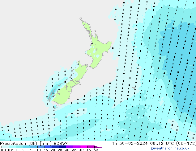 Nied. akkumuliert (6Std) ECMWF Do 30.05.2024 12 UTC