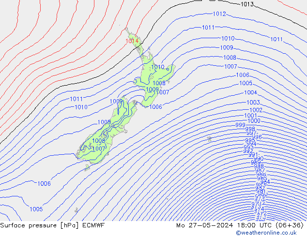 Pressione al suolo ECMWF lun 27.05.2024 18 UTC