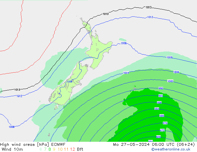 High wind areas ECMWF Seg 27.05.2024 06 UTC