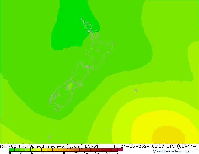 RH 700 hPa Spread ECMWF Fr 31.05.2024 00 UTC