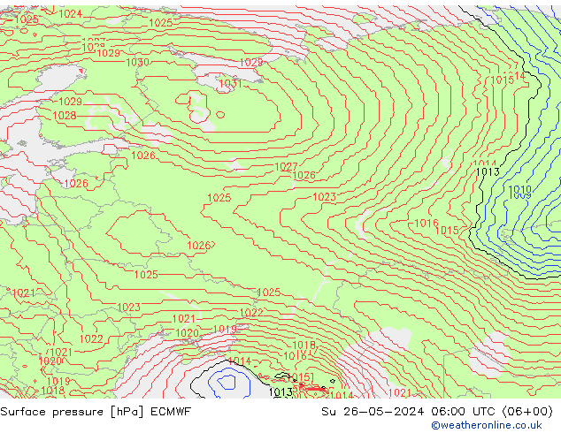 ciśnienie ECMWF nie. 26.05.2024 06 UTC