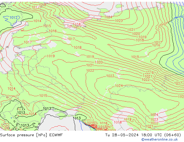 ciśnienie ECMWF wto. 28.05.2024 18 UTC