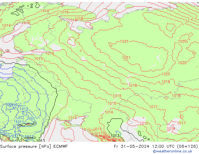 Surface pressure ECMWF Fr 31.05.2024 12 UTC