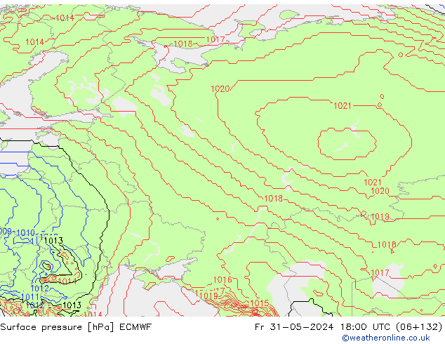 pression de l'air ECMWF ven 31.05.2024 18 UTC