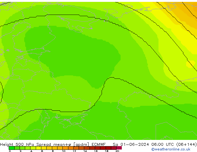 Height 500 hPa Spread ECMWF Sa 01.06.2024 06 UTC