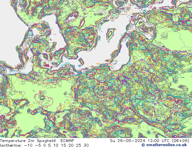 Sıcaklık Haritası 2m Spaghetti ECMWF Paz 26.05.2024 12 UTC